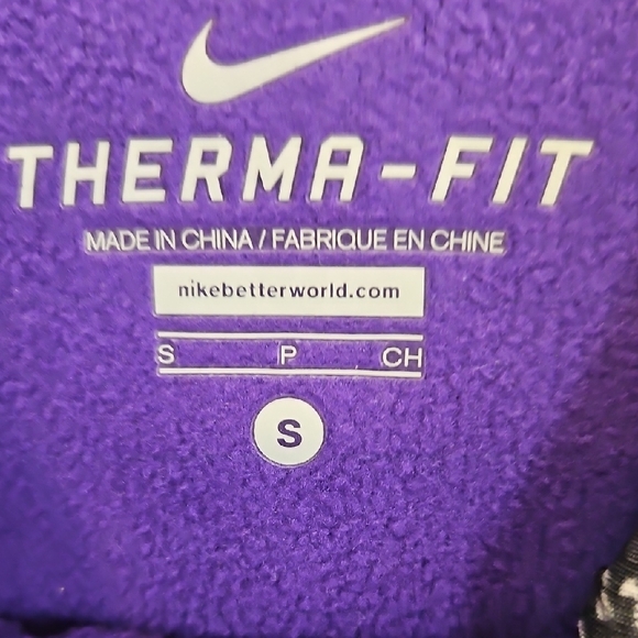 Nike Purple and Gray Sweatshirt with Yellow Accents Therma Fit Size Small - Picture 3 of 5
